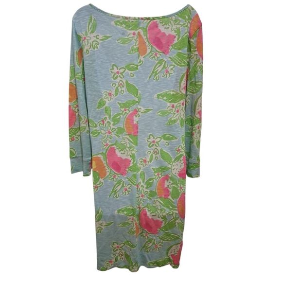 Lilly Pulitzer Tropical Lemon Print Floral Cotton Dress Size Large - Picture 6 of 6